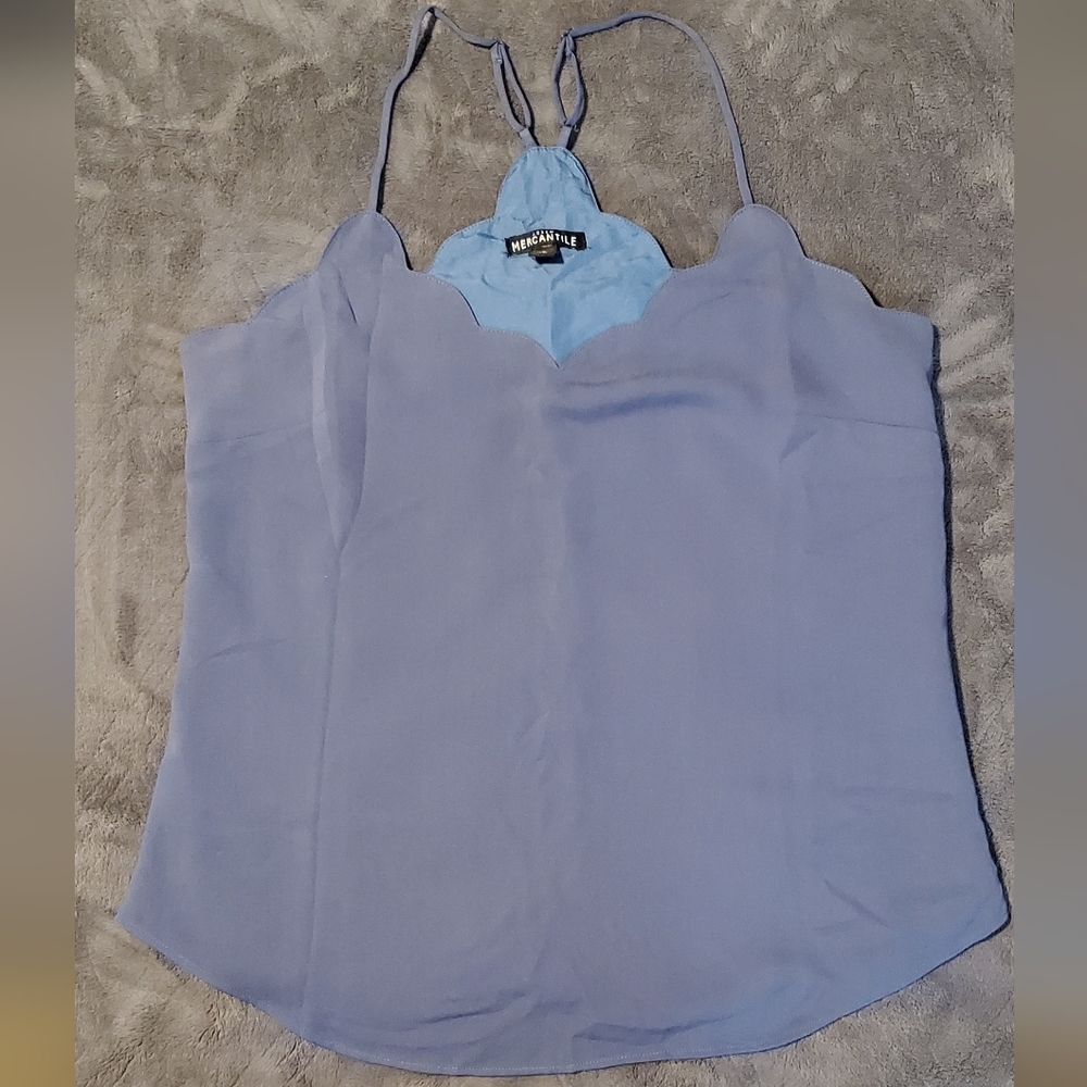 Racerback scallop cami in blue
